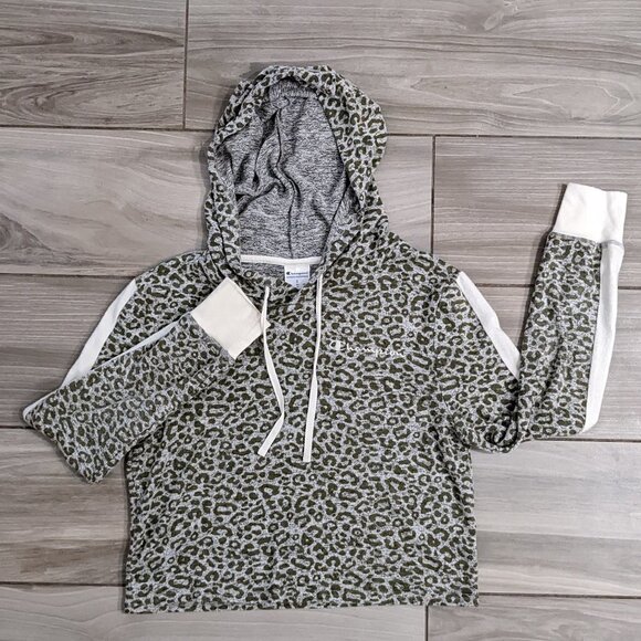 Champion Lightweight Leopard Cropped Hoodie - Picture 1 of 3